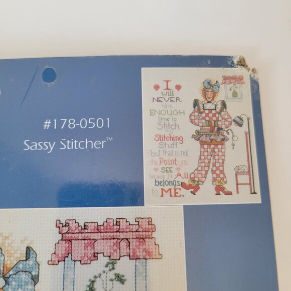 Vtg JanLynn Counted Cross Stitch Kit 2004 Sassy Stitcher #178-0501 Sealed - Picture 3 of 6